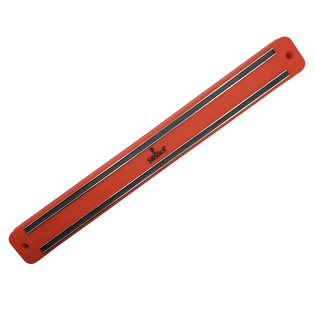 Kitchen Knife Set Kit | Red Handles | Red Magnetic Rack & sharpener